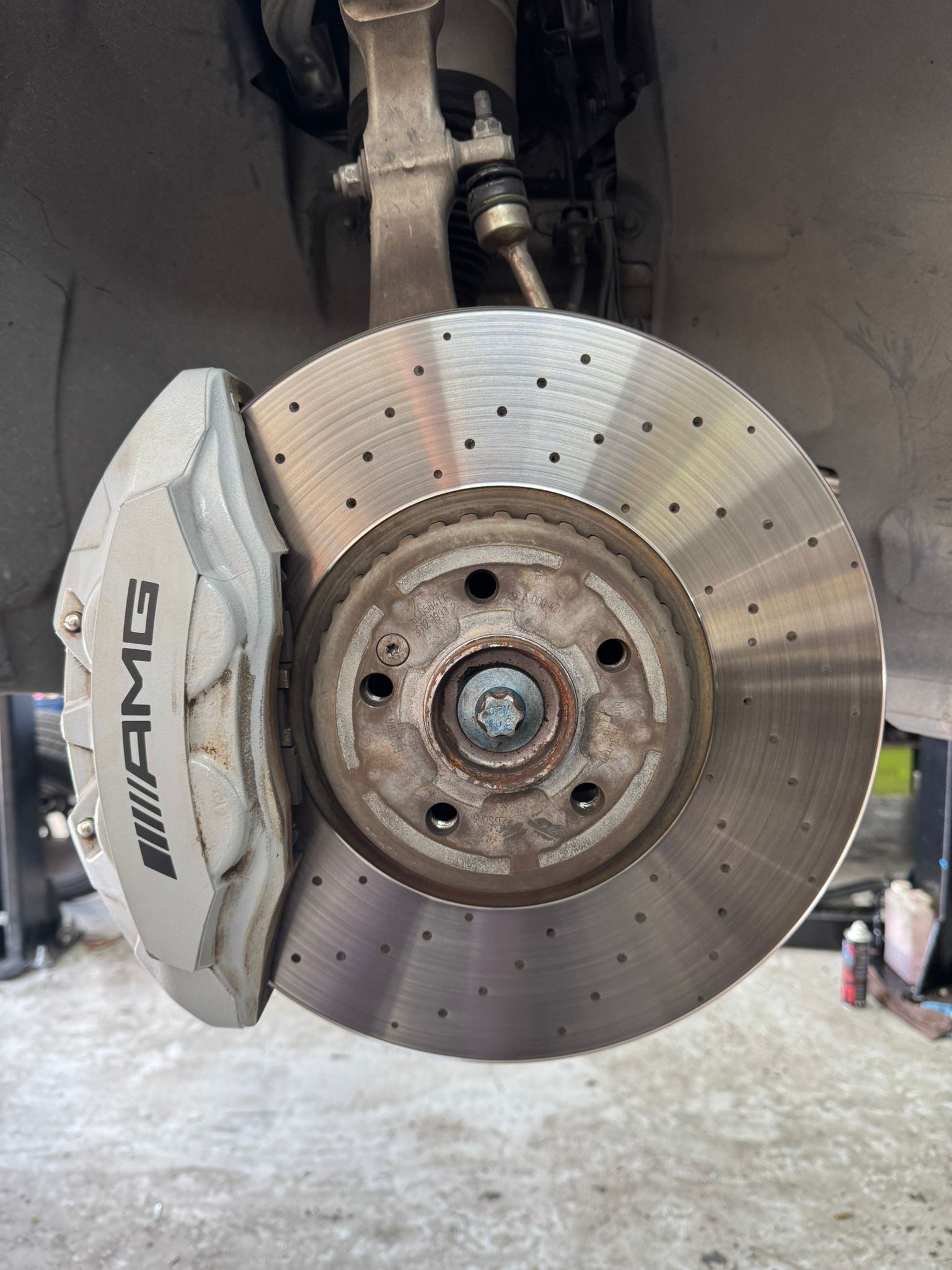 Front disc brake inspection